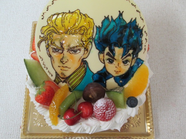 バースデーケーキに ジョジョの奇妙な冒険のご指定キャラをプレートで 大阪市東住吉区 パティスリーデコ