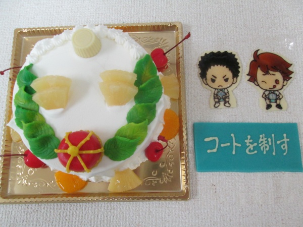 通販ケーキで ハイキューのキャラをプレートで王冠や葉っぱを立体でトッピング 大阪市東住吉区 パティスリーデコ