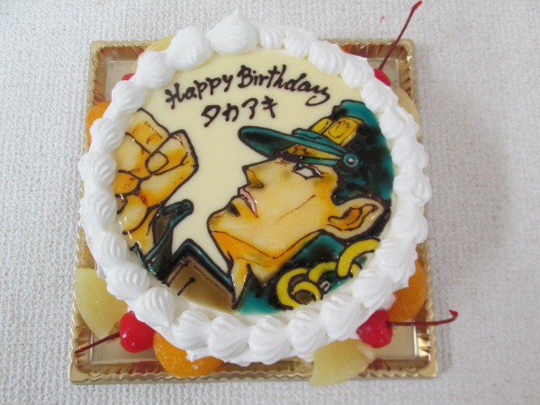 通販ケーキで ご指定のジョジョをプレートで描いてトッピング 大阪市東住吉区 パティスリーデコ
