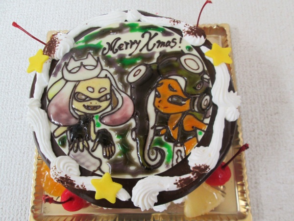 クリスマスケーキに スプラトゥーン２のご指定キャラをプレートで 大阪市東住吉区 パティスリーデコ