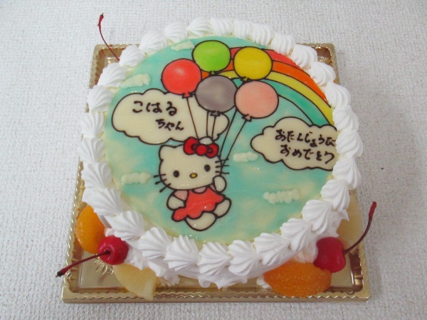 通販ケーキで キティちゃんをお任せイラストでトッピング 大阪市東住吉区 パティスリーデコ