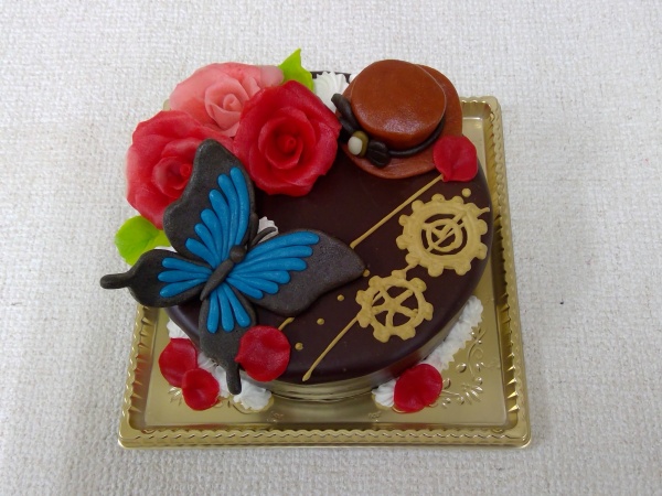 通販ケーキで ご指定の帽子や蝶々やバラの花を立体でトッピング 大阪市東住吉区 パティスリーデコ